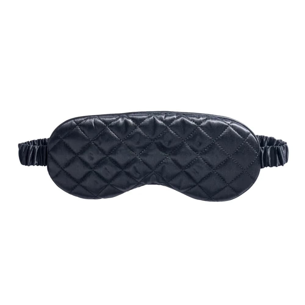Blissy Diamond Quilted Silk Sleep Mask · Black