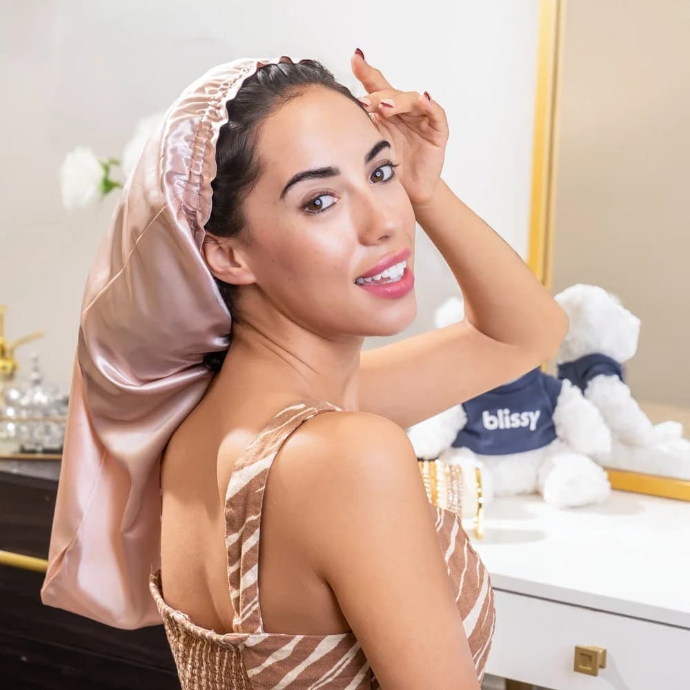 Blissy Cascade Silk Bonnet · Pink · Standard